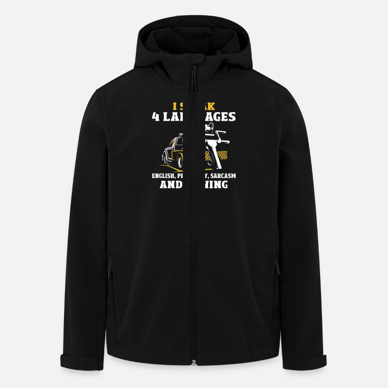 Ich Spreche 4 Sprachen Abschleppen Sarkasmus - Recycelte Männer Softshell-Jacke von Stanley/Stella - Schwarz