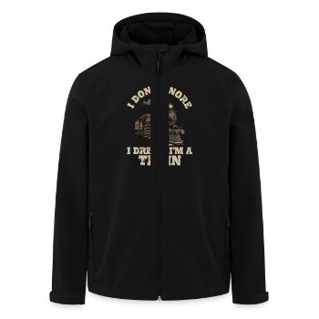I Don't Snore I Dream I'm A Train Dampflok - Recycelte Männer Softshell-Jacke von Stanley/Stella - Schwarz - Vorne - AI Model Male 185 light (185cm)