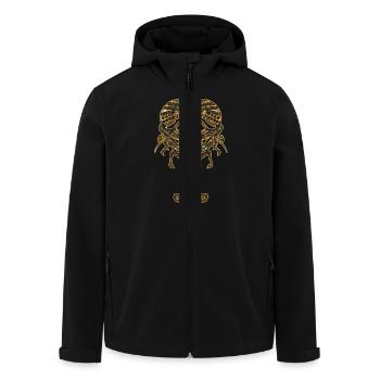 Lobster Geometric - Men’s Recycled Softshell Jacket by Stanley/Stella - black - Front - AI Model Male 185 light (185cm)