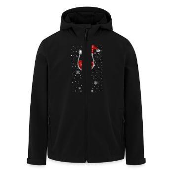 Christmas Santa Wine Glass Red Wine Lover - Men’s Recycled Softshell Jacket by Stanley/Stella - black - Front - AI Model Male 185 light (185cm)