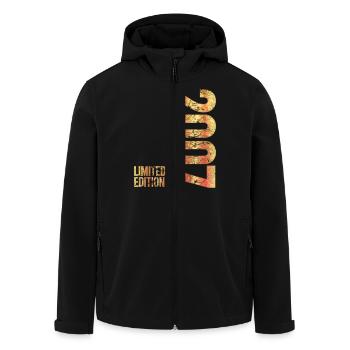 18th Birthday Boy Gift Limited Edition 2007 - Men’s Recycled Softshell Jacket by Stanley/Stella - black - Front - AI Model Male 185 light (185cm)