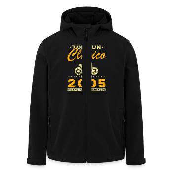 Motard Un classique né en 2005 - Veste softshell homme en polyester recyclé Stanley/Stella - noir - Devant - AI Model Male 185 light (185cm)