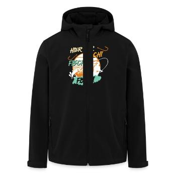 Angeln Hobby HIER HER FISCHI FISCHI FISCHI Lustig - Recycelte Männer Softshell-Jacke von Stanley/Stella - Schwarz - Vorne - AI Model Male 185 light (185cm)