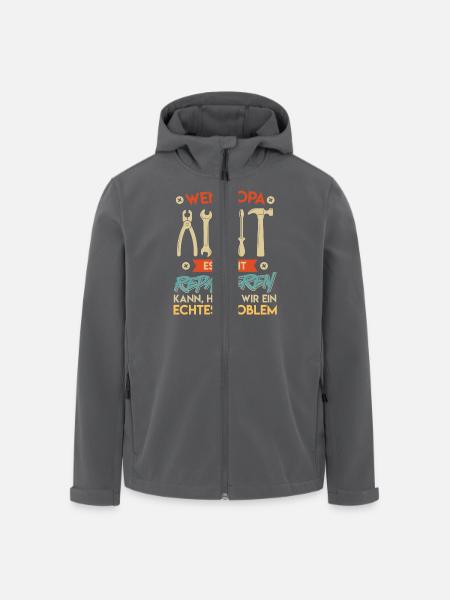 Opi WENN OPA ES NICHT REPARIEREN KANN EIN PROBLEM - Recycelte Männer Softshell-Jacke von Stanley/Stella - Schwarz