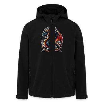 Dragon - Men’s Recycled Softshell Jacket by Stanley/Stella - black - Front - AI Model Male 185 light (185cm)