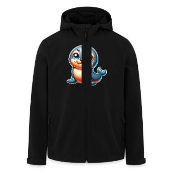 Robbe Seehund - Recycelte Männer Softshell-Jacke von Stanley/Stella - Schwarz - Vorne - AI Model Male 185 light (185cm)