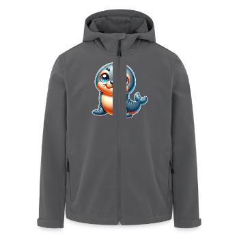 Robbe Seehund - Recycelte Männer Softshell-Jacke von Stanley/Stella - Anthrazit - Vorne - AI Model Male 185 light (185cm)