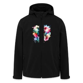 Elephant - Men’s Recycled Softshell Jacket by Stanley/Stella - black - Front - AI Model Male 185 light (185cm)