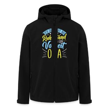 Omi BIN NICHT IM RUHESTAND BIN VOLLZEIT OMA - Recycelte Männer Softshell-Jacke von Stanley/Stella - Schwarz - Vorne - AI Model Male 185 light (185cm)