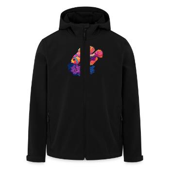 Farbenfroher Tropenfisch im Korallenriff - Recycelte Männer Softshell-Jacke von Stanley/Stella - Schwarz - Vorne - AI Model Male 185 light (185cm)