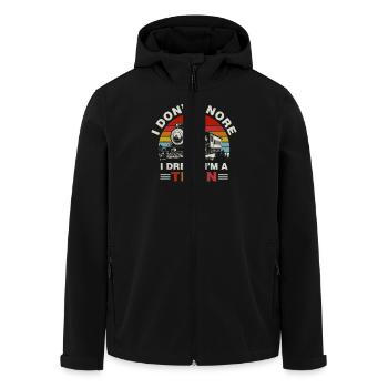 Ich Schnarche Nicht, Ich Träume Ein Zug Zu Sein - Recycelte Männer Softshell-Jacke von Stanley/Stella - Schwarz - Vorne - AI Model Male 185 light (185cm)