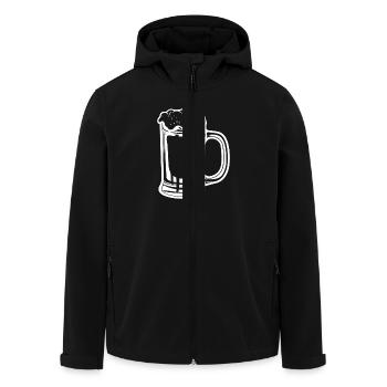Beer Mug Beer Glass Icon - Men’s Recycled Softshell Jacket by Stanley/Stella - black - Front - AI Model Male 185 light (185cm)