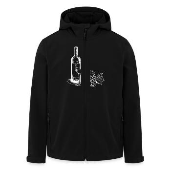 Wine Glass Grapes Wine - Men’s Recycled Softshell Jacket by Stanley/Stella - black - Front - AI Model Male 185 light (185cm)