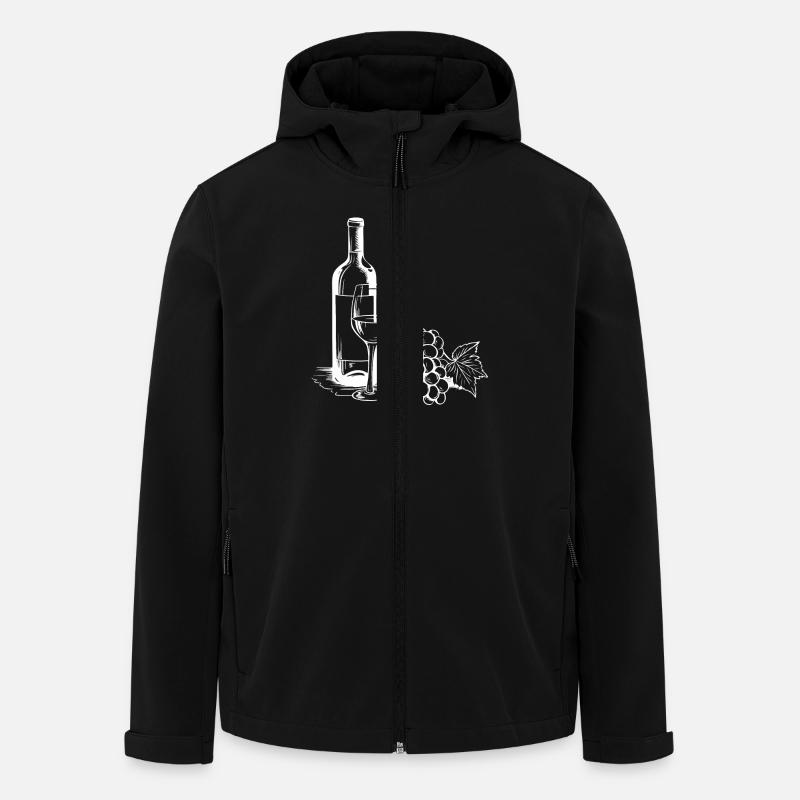 Wine Glass Grapes Wine - Men’s Recycled Softshell Jacket by Stanley/Stella - black