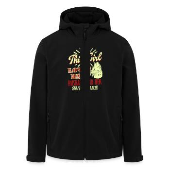 This Girl Loves Savannah Cat - Men’s Recycled Softshell Jacket by Stanley/Stella - black - Front - AI Model Male 185 light (185cm)