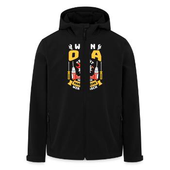 Opi WENN OPA ES NICHT REPARIEREN KANN SIND WIR AM - Recycelte Männer Softshell-Jacke von Stanley/Stella - Schwarz - Vorne - AI Model Male 185 light (185cm)