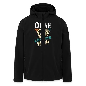 Großvater OHNE OPA LÄUFT HIER NICHTS Lustiges - Recycelte Männer Softshell-Jacke von Stanley/Stella - Schwarz - Vorne - AI Model Male 185 light (185cm)