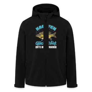 KARPFEN GLÜCKSSHIRT BITTE NICHT WASCHEN Angeln - Recycelte Männer Softshell-Jacke von Stanley/Stella - Schwarz - Vorne - AI Model Male 185 light (185cm)