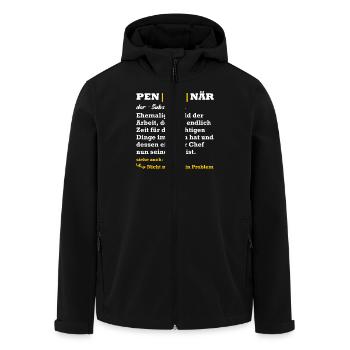PENSIONÄR EHEMALIGER HELD DER ARBEIT Lustiges - Recycelte Männer Softshell-Jacke von Stanley/Stella - Schwarz - Vorne - AI Model Male 185 light (185cm)