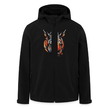 Nashorn Porträt - Recycelte Männer Softshell-Jacke von Stanley/Stella - Schwarz - Vorne - AI Model Male 185 light (185cm)
