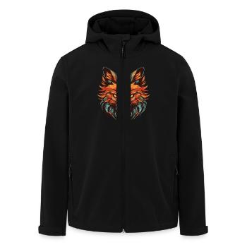 Fuchs Porträt - Recycelte Männer Softshell-Jacke von Stanley/Stella - Schwarz - Vorne - AI Model Male 185 light (185cm)