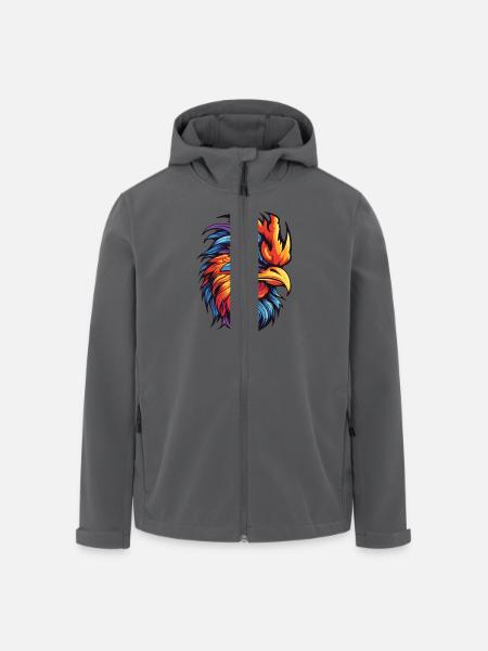 Rooster Portrait - Men’s Recycled Softshell Jacket by Stanley/Stella - black