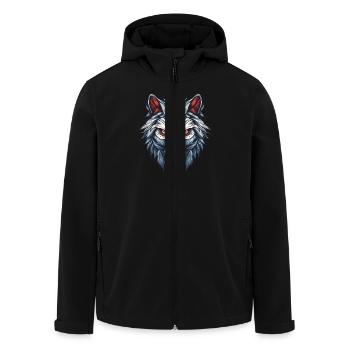 Portrait de loup - Veste softshell homme en polyester recyclé Stanley/Stella - noir - Devant - AI Model Male 185 light (185cm)