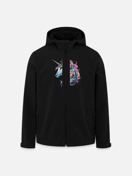 Einhorn Porträt - Recycelte Männer Softshell-Jacke von Stanley/Stella - Schwarz