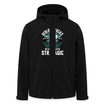 Geology Rocks But Only If They’re Stratatic - Recycelte Männer Softshell-Jacke von Stanley/Stella - Schwarz - Vorne - AI Model Male 185 light (185cm)