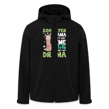 Zookeeper Llama Ain't Got Time For Your Drama - Recycelte Männer Softshell-Jacke von Stanley/Stella - Schwarz - Vorne - AI Model Male 185 light (185cm)