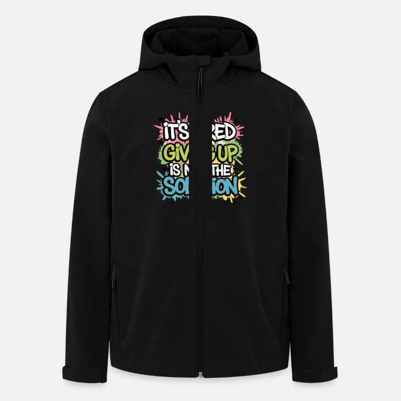 NIEMALS AUFGEBEN - Recycelte Männer Softshell-Jacke von Stanley/Stella - Schwarz