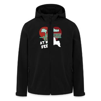 Maltese Dog A Heartbeat At My Feet - Men’s Recycled Softshell Jacket by Stanley/Stella - black - Front - AI Model Male 185 light (185cm)