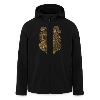 Mandolin Geometric - Men’s Recycled Softshell Jacket by Stanley/Stella - black - Front - AI Model Male 185 light (185cm)