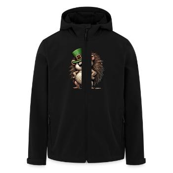 Irish Hedgehog Playful St. Patrick's Day Design - Recycelte Männer Softshell-Jacke von Stanley/Stella - Schwarz - Vorne - AI Model Male 185 light (185cm)