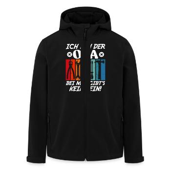 Großvater BIN DER OPA BEI MIR GIBT'S KEIN NEIN - Recycelte Männer Softshell-Jacke von Stanley/Stella - Schwarz - Vorne - AI Model Male 185 light (185cm)