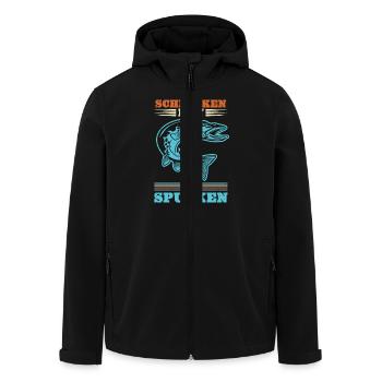 Hecht Angler SCHLUCKEN BABY NICHT SPUCKEN Lustiges - Recycelte Männer Softshell-Jacke von Stanley/Stella - Schwarz - Vorne - AI Model Male 185 light (185cm)