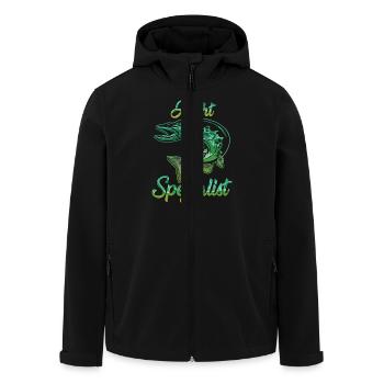 HECHT SPEZIALIST Lustiges Angler Outfit Hecht - Recycelte Männer Softshell-Jacke von Stanley/Stella - Schwarz - Vorne - AI Model Male 185 light (185cm)