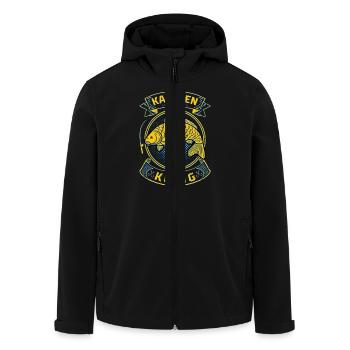 KARPFEN KÖNIG Lustiges Angeln Hobby Karpfen - Recycelte Männer Softshell-Jacke von Stanley/Stella - Schwarz - Vorne - AI Model Male 185 light (185cm)