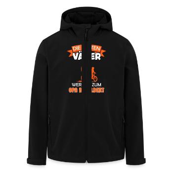 Opi DIE BESTEN VÄTER WERDEN ZUM OPA BEFÖRDERT - Recycelte Männer Softshell-Jacke von Stanley/Stella - Schwarz - Vorne - AI Model Male 185 light (185cm)