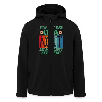 Großvater BIN DER OPA BEI MIR GIBT'S KEIN NEIN - Recycelte Männer Softshell-Jacke von Stanley/Stella - Schwarz - Vorne - AI Model Male 185 light (185cm)