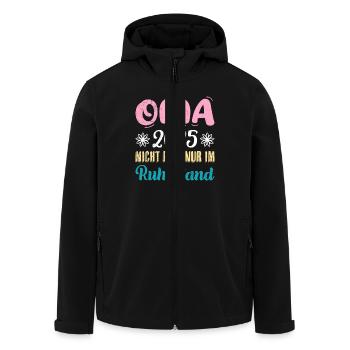 OMA 2025 NICHT FAUL NUR IM RUHESTAND Lustiges - Recycelte Männer Softshell-Jacke von Stanley/Stella - Schwarz - Vorne - AI Model Male 185 light (185cm)