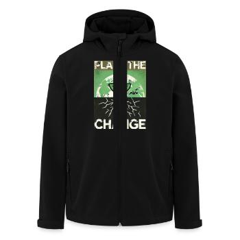 Plant the Change – Sustainable Design - Men’s Recycled Softshell Jacket by Stanley/Stella - black - Front - AI Model Male 185 light (185cm)