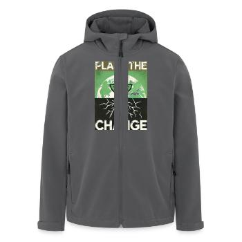 Planter le changement – Conception durable - Veste softshell homme en polyester recyclé Stanley/Stella - charbon - Devant - AI Model Male 185 light (185cm)