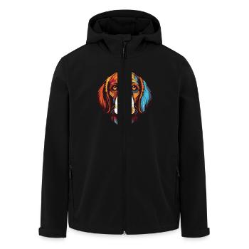 Beagle Hund Portrait - Recycelte Männer Softshell-Jacke von Stanley/Stella - Schwarz - Vorne - AI Model Male 185 light (185cm)