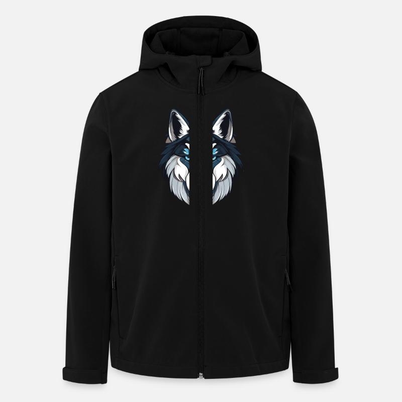 Husky Dog Portrait - Men’s Recycled Softshell Jacket by Stanley/Stella - black