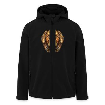 Golden Retriever Dog Portrait - Men’s Recycled Softshell Jacket by Stanley/Stella - black - Front - AI Model Male 185 light (185cm)