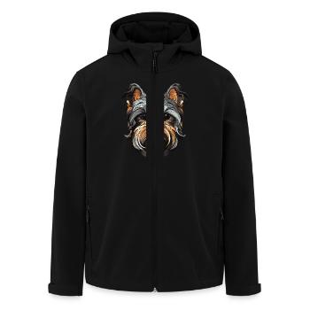 Yorkshire Terrier Dog Portrait - Men’s Recycled Softshell Jacket by Stanley/Stella - black - Front - AI Model Male 185 light (185cm)