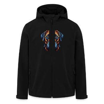 Mastiff Dog Portrait - Men’s Recycled Softshell Jacket by Stanley/Stella - black - Front - AI Model Male 185 light (185cm)