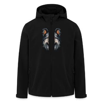 Border Collie Chien Portrait - Veste softshell homme en polyester recyclé Stanley/Stella - noir - Devant - AI Model Male 185 light (185cm)