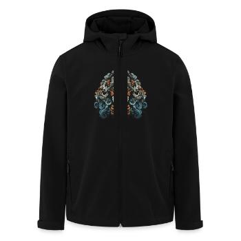 Poodle Dog Portrait - Men’s Recycled Softshell Jacket by Stanley/Stella - black - Front - AI Model Male 185 light (185cm)